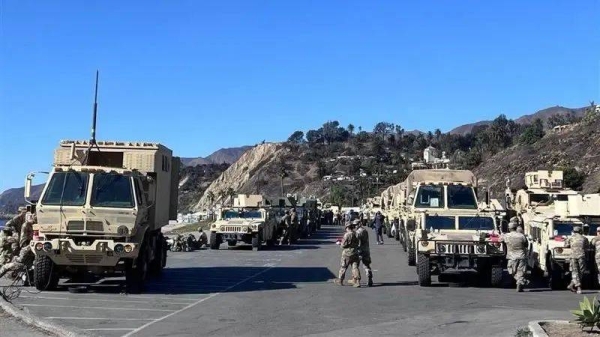 National Guard troops are helping to patrol areas in Pacific Palisades