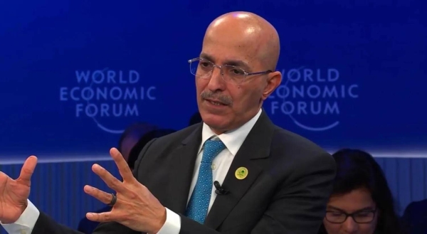 Saudi Finance Minister Mohammed Al-Jadaan attending a dialogue session at the World Economic Forum in Davos on Wednesday.