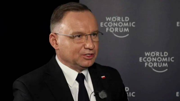 Poland's President Andrzej Duda spoke to the BBC at the World Economic Forum in Davos