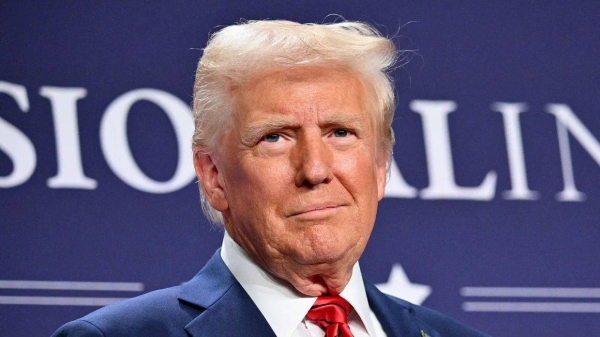 President Donald Trump at the House Republican Members Conference Dinner in Miami on Monday