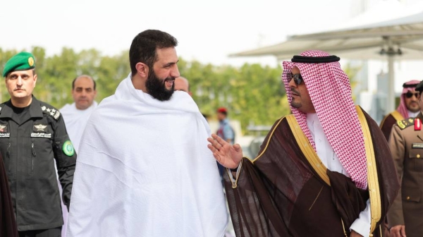 Syrian President Ahmed al-Sharaa departs Riyadh for Makkah to perform Umrah