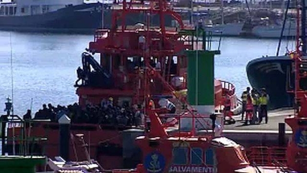 The migrants were rescued near the Canary Islands
