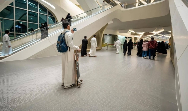 The King Abdullah Financial District Station recorded the highest footfall, with over 3 million users passing through its gates.
