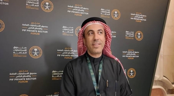 Mohanad Al-Shaikh, CEO of Johnson Controls Arabia speaking to Saudi Gazette at the PIF Private Sector Forum in Riyadh.