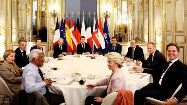 European leaders convened at the Élysée Palace to discuss recent US moves to secure a peace deal