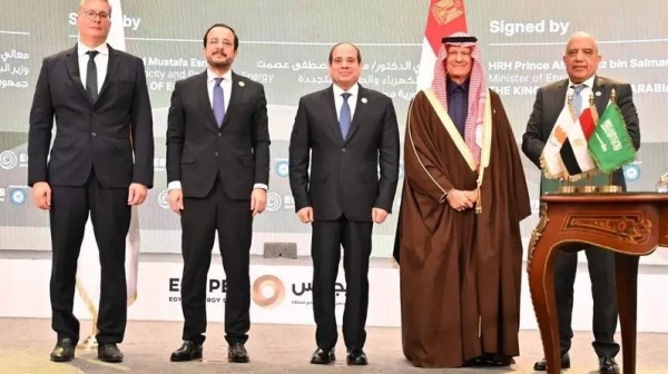 Saudi Minister of Energy Prince Abdulaziz bin Salman attends, along with Egyptian President Abdel Fattah El Sisi, the opening of the 8th edition of Egypt International Energy Conference and Exhibition in Cairo.
