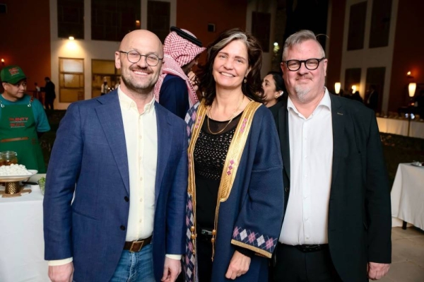 Danish Minister of Food, Agriculture and Fisheries Jacob Jensen and Danish Ambassador to Saudi Arabia Liselotte Plesner attending an event hosted by the Danish Embassy in Riyadh.
