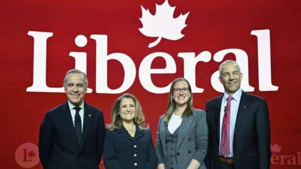 Candidates vying for Liberal Party leadership pose before Monday's debate