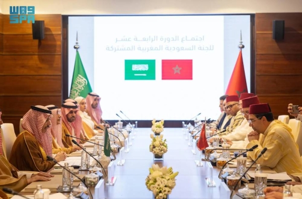 Saudi Minister of Foreign Affairs Prince Faisal bin Farhan and Moroccan Minister of Foreign Affairs, African Cooperation and Moroccan Expatriates Nasser Bourita co-chair the 14th session of the Saudi-Moroccan Joint Committee in Makkah on Wednesday.