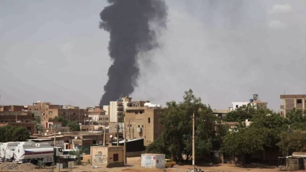 Smoke rises over Khartoum, Sudan, 26 September 2024