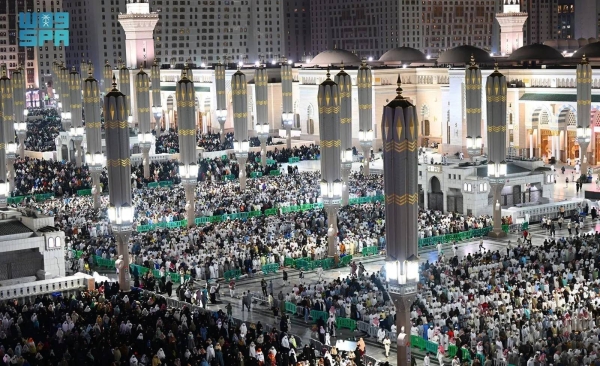 A total of 223,742 permits were issued for men and 155,630 permits for women to pray in the Rawdah Sharif during the first half of Ramadan.