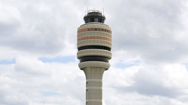 The air traffic control tower at Orlando International Airport