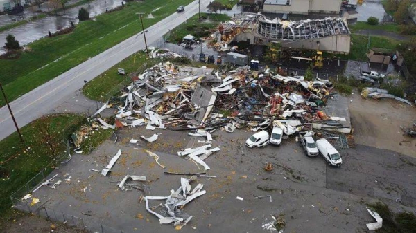 A tornado struck Jeffersontown, Kentucky