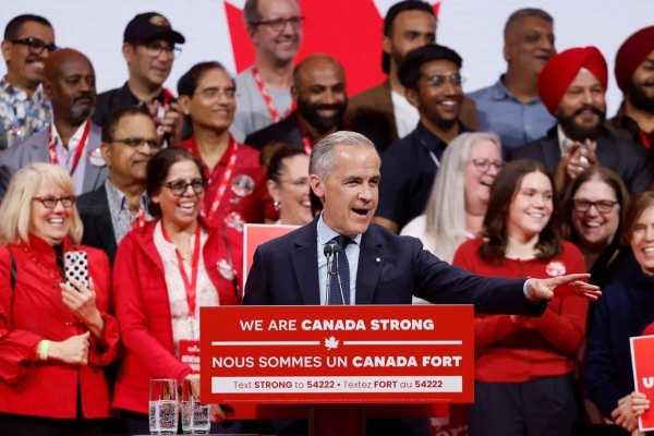 Canada's Prime Minister Mark Carney speaks at the Liberal Party election night headquarters in Ottawa, Ontario, Canada April 29, 2025