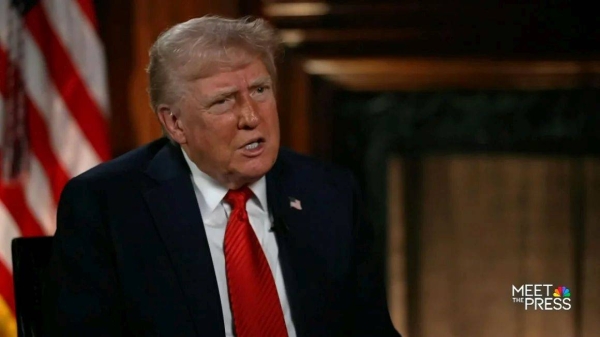 President Donald Trump speaks to NBC News’ Kristen Welker in an interview that aired on May 4, 2025