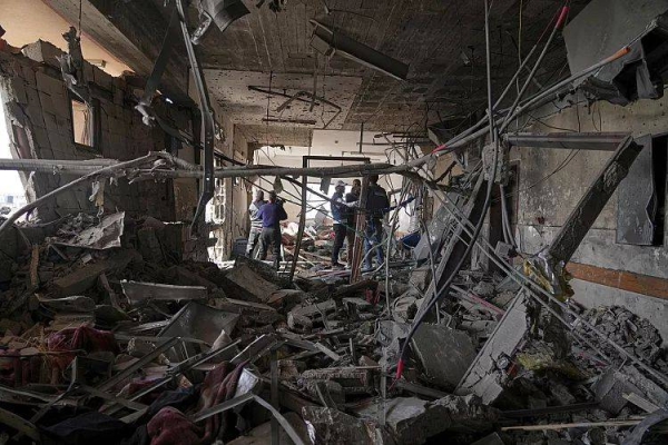 A destroyed room is seen at Nasser Hospital following an overnight Israeli army strike in Khan Younis, 13 May, 2025