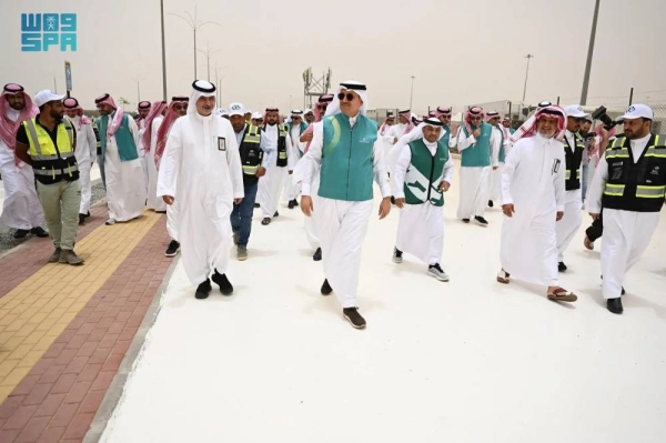 Minister of Transport and Logistics Eng. Saleh Al-Jasser during the launching of the expanded Road Cooling Initiative at holy sites in Makkah on Monday.