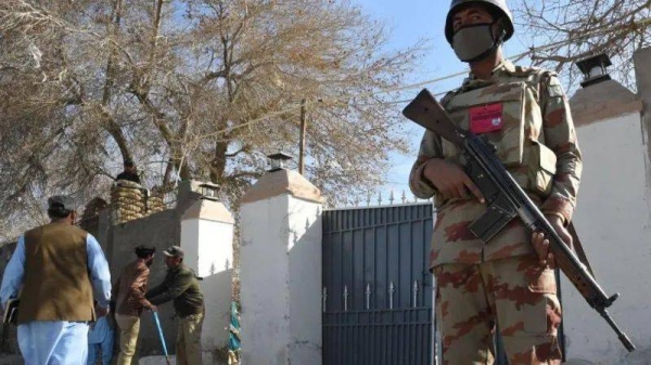 File photo of a member of Pakistan's security forces