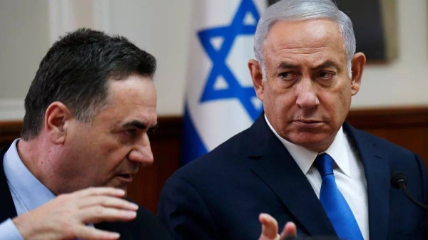 Israeli Prime Minister Benjamin Netanyahu and Foreign Minister Israel Katz at the Prime Minister's office in Jerusalem (File Photo)