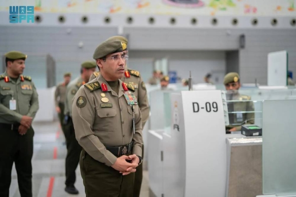 Director General of Saudi Passports Maj. Gen. Saleh Al-Murabba inspects the Hajj Terminal Complex at King Abdulaziz International Airport in Jeddah.