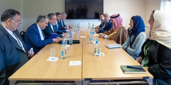 Saudi Minister of Foreign Affairs Prince Faisal bin Farhan holds talks with Iranian Foreign Minister Seyed Abbas Araghchi in Oslo on Wednesday.