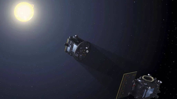 This image provided by the European Space Agency shows the Sun's corona captured by the Proba-3 pair of spacecraft, 23 May, 2025