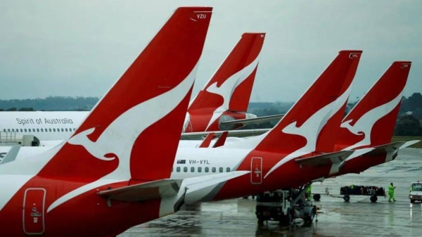 Qantas aircraft are seen on the tarmac at Melbourne International Airport in Melbourne.
