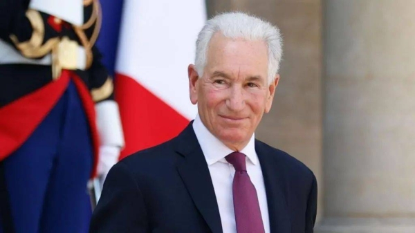 US Ambassador to France Charles Kushner is pictured smiling outside the Elysee palace in Paris