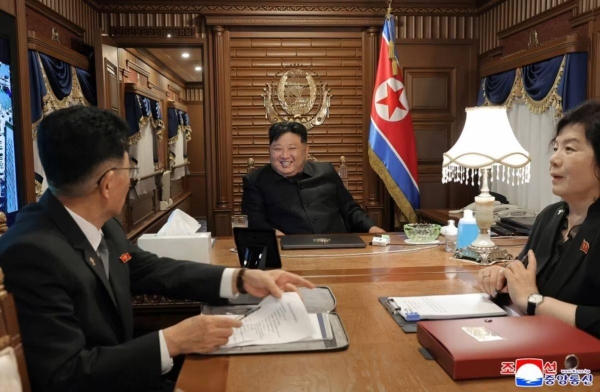 Photo released by North Korea’s state agency shows North Korean leader Kim Jong Un traveling by armored train to Beijing on September 1 to attend China’s military parade scheduled for September 3