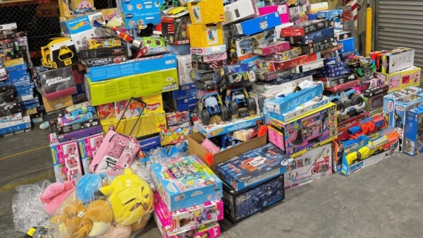 Soft toys, water guns and toy trucks were among the 2,500 items
