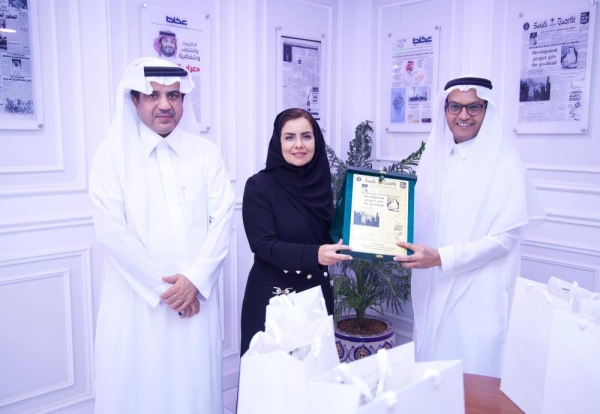 Saudi Human Rights Commission President Dr. Hala Al-Tuwaijri speaking during her visit to Okaz/Saudi Gazette.