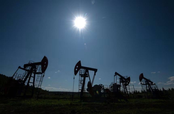Oil pumping units in Kazan, Russia
