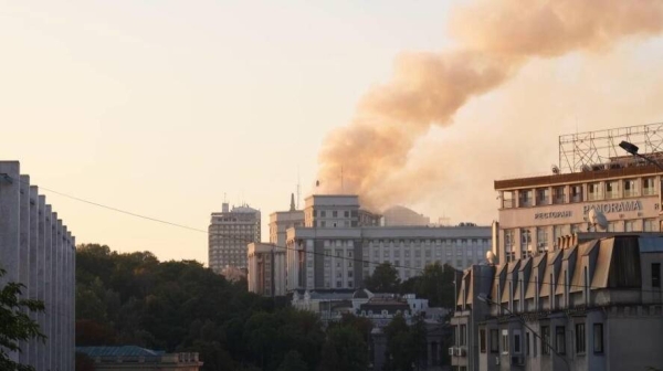 Russia hits Kyiv government building