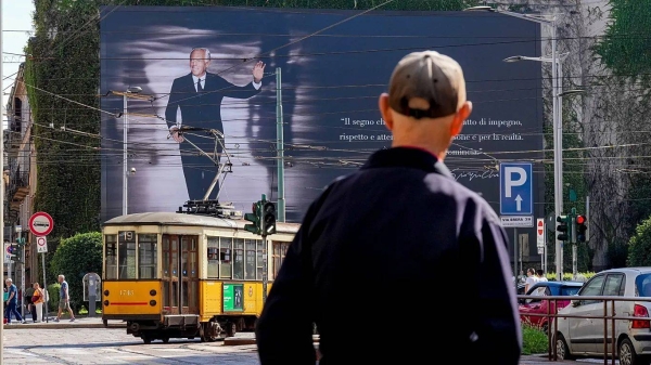 Billboard in Milan for final farewell to Giorgio Armani