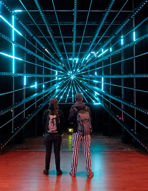 Visitors to the congress stand in front of a 3D tunnel at the Chaos Communication Congress (CCC) in Hamburg, Germany during the world's largest non-commercial hacker four-day meeting that concluded last Dec. 30. — AP