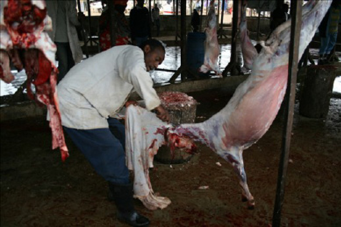 Goat slaughter house in Kenya