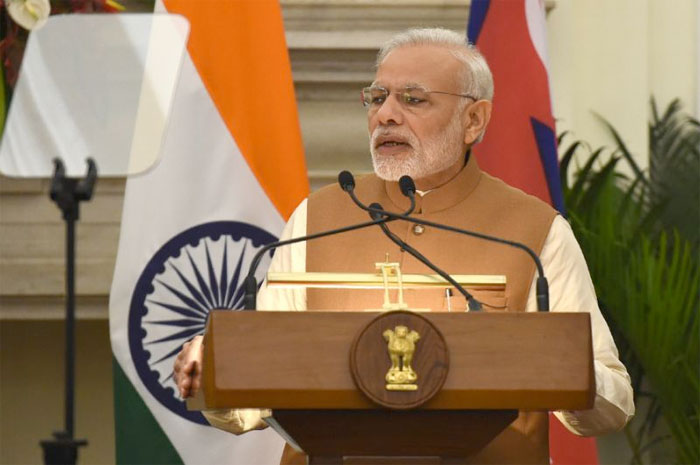 Indian Prime Minister Narendra Modi speaks during a press conference in New Delhi on Wednesday. — AFP