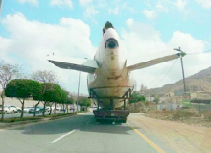 A 747 jumbo aircraft is still lying in Umm Al-Rakb, north of Abha, as a question mark over the project to attract tourists to the region. — Okaz photo