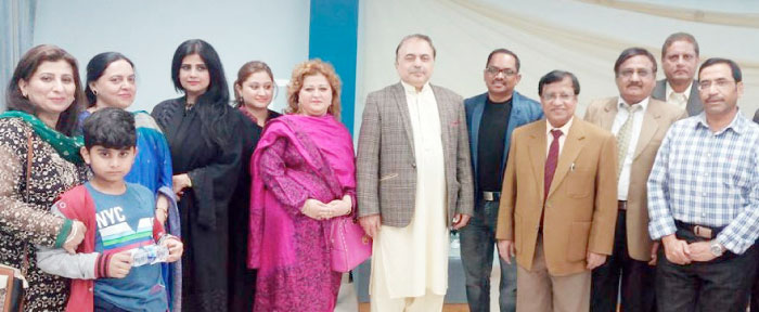 Pakistan Ambassador Manzoor Ul Haq and his wife Nighat Manzoor along with members of Pakistan Writers Club (PWC) and its Ladies Chapter.