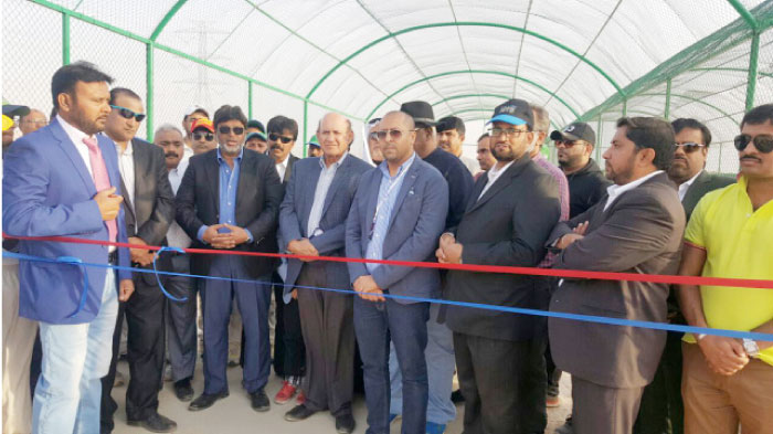 Nadeem Nadwi and Tariq Javed inaugurating the RCA Cricket Academy