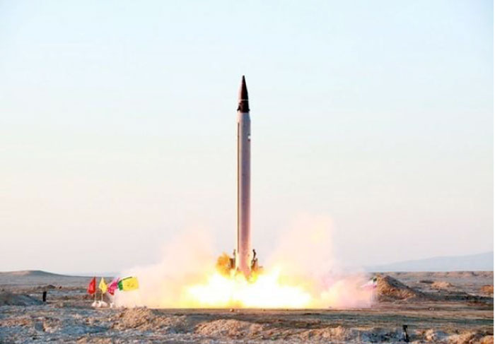 An Iranian precision-guided ballistic missile is launched as it is tested at an undisclosed location in this file photo. — Reuters