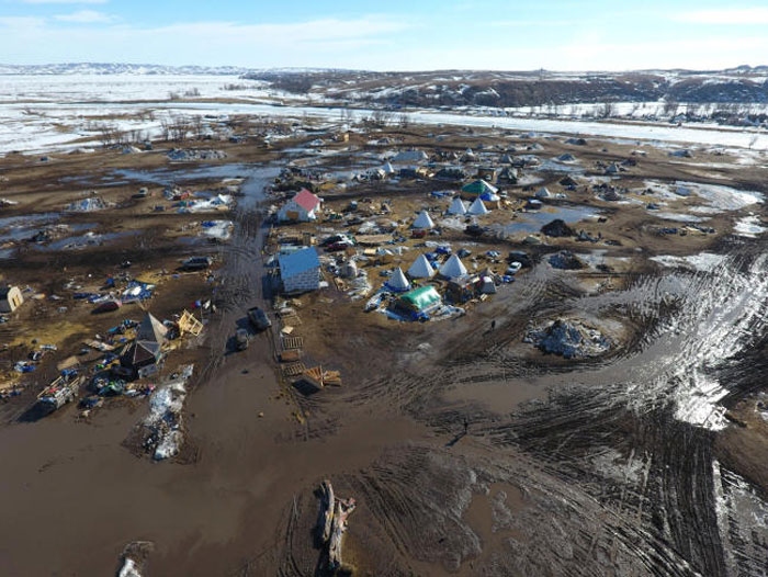 The Oceti Sakowin protest camp near the site of the Dakota Access pipeline in Cannon Ball, North Dakota, US is pictured in this Feb. 19, 2017 file photo. — Reuters