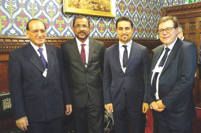 From left: Dr. Mansour Malik, Founding Director, Diplomat Business Club;  Ali Ibrahim, Deputy Director General, Dubai DED;  Fahad AlGergawi, CEO, Dubai FDI; and Gareth Bullen, CEO, Intrapraneur International