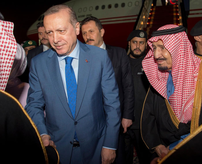 King Salman receives Erdogan in Riyadh
