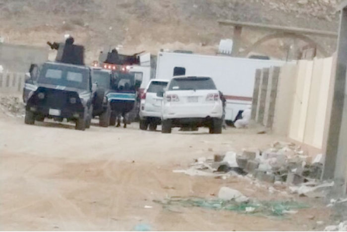 Security operation in progress at a hideout of terror suspects. — Courtesy Sabq.org