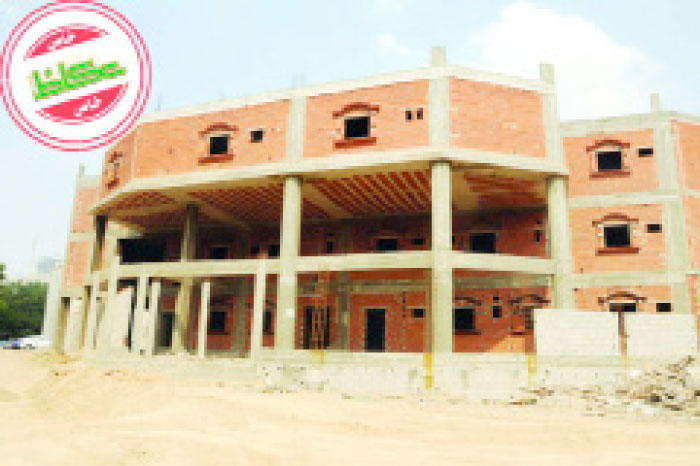 The building for the kindergarten, which was being built on the site of a cemetery in Al-Baghdadiyah district of Jeddah.