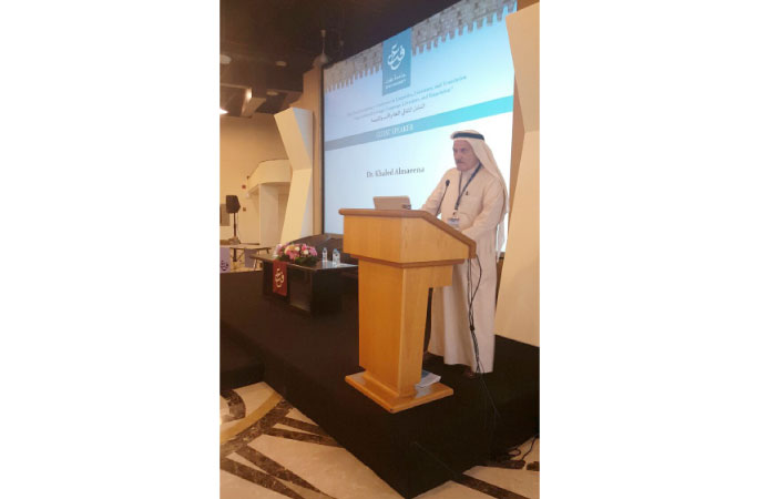 Khaled Almaeena, leading Saudi journalist and Saudi Gazette’s editor-at-large, speaks at the conference. _ Courtesy photo