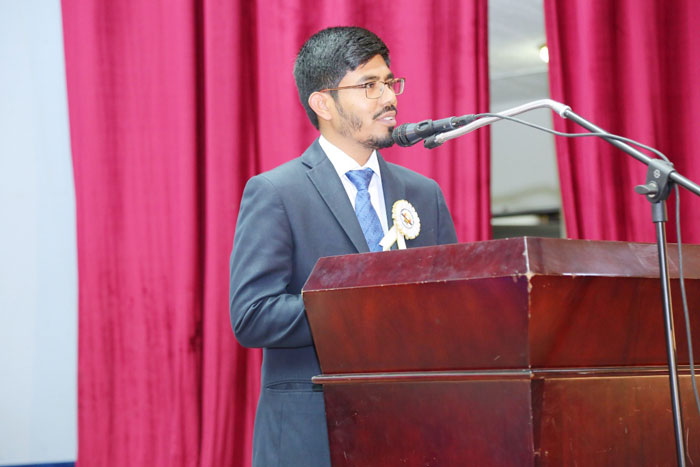 Indian Consul General Mohammed Noor Rahman Sheikh delivers keynote speech at the graduation ceremony of class 12 students of International Indian School Jeddah.