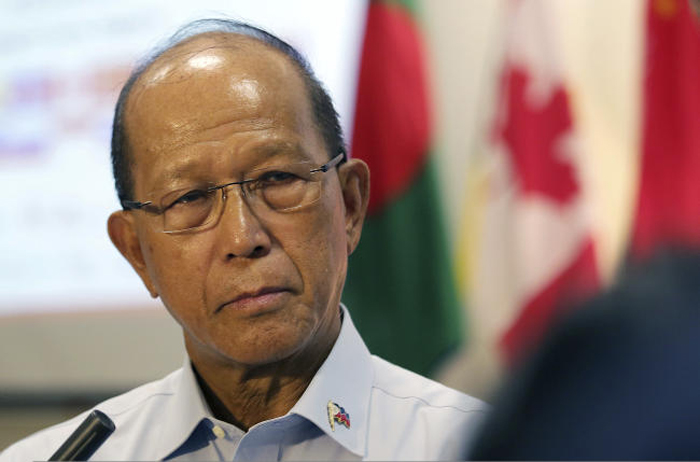 Philippine Defense Secretary Delfin Lorenzana speaks to reporters in Singapore in this Jan. 25, 2017 file photo. — AP