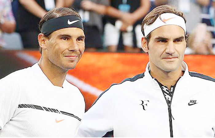 Roger Federer and Rafa Nadal in this file photo.